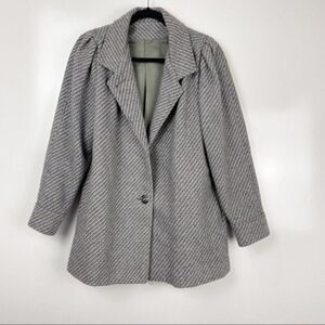 Vintage Wool Blend One Button Peacoat Jacket